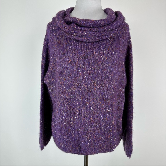 Dreamers Sweaters - Dreamers Purple Cowl Neck Sweater Size Small
